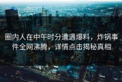 圈内人在中午时分遭遇爆料，炸锅事件全网沸腾，详情点击揭秘真相