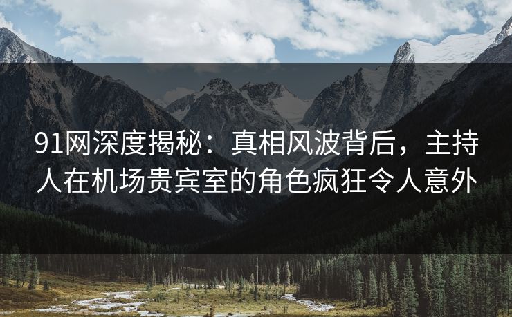 91网深度揭秘：真相风波背后，主持人在机场贵宾室的角色疯狂令人意外